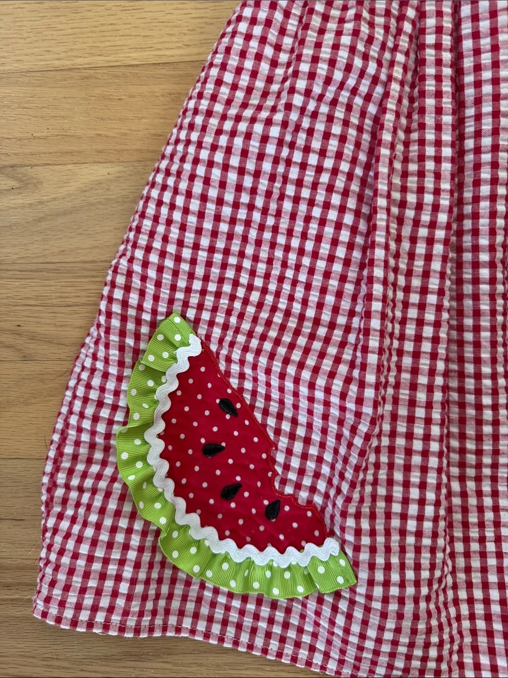 Emily Rose Girls 5T Red & White Gingham Watermelon Dress